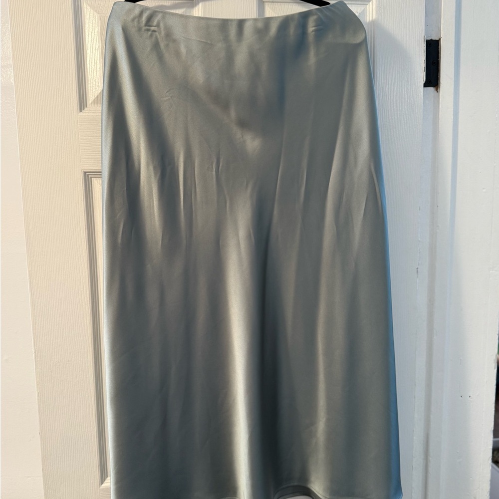 SO Shimmering Silver Midi Skirt